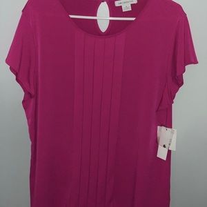 Liz Claiborne flutter sleeve knit shirt